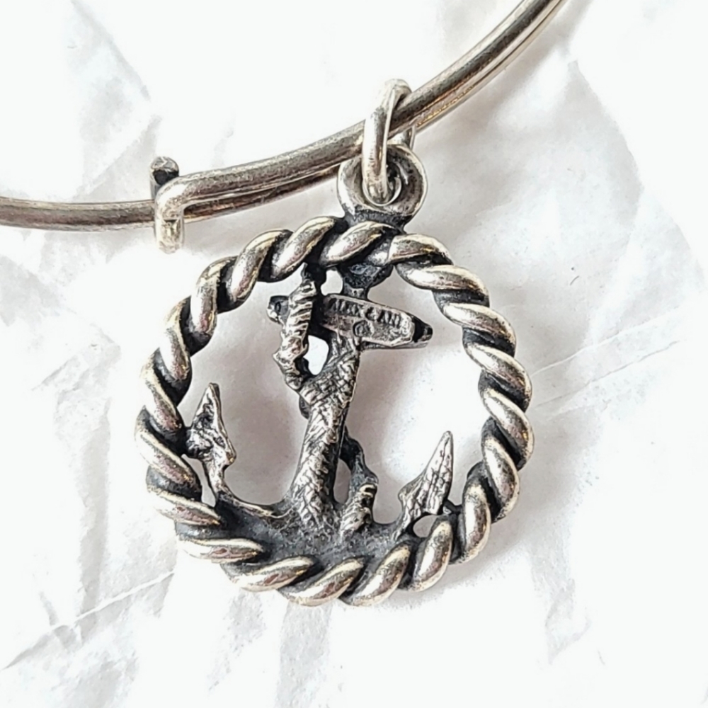 ALEX AND ANI ANCHOR CHARM BANGLE BRACELET - Picture 5 of 7
